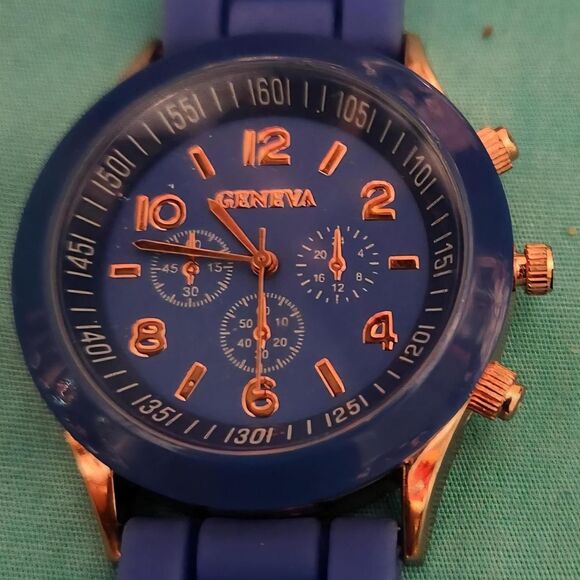 Generic Men's Blue and Gold Watch - Picture 1 of 3